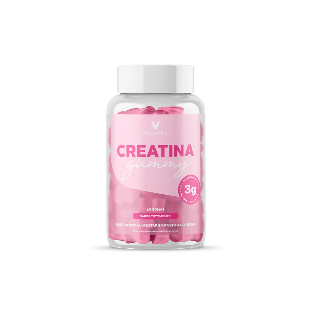 Pote do suplemento Creatina Gummy em gomas